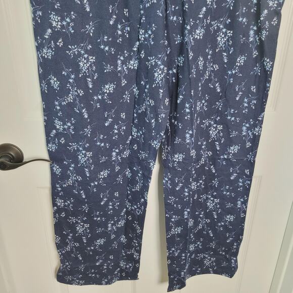 Croft & Barrow Pajama Set Womens Large Navy Blue Floral Extra Soft 2 Piece New - Picture 12 of 16
